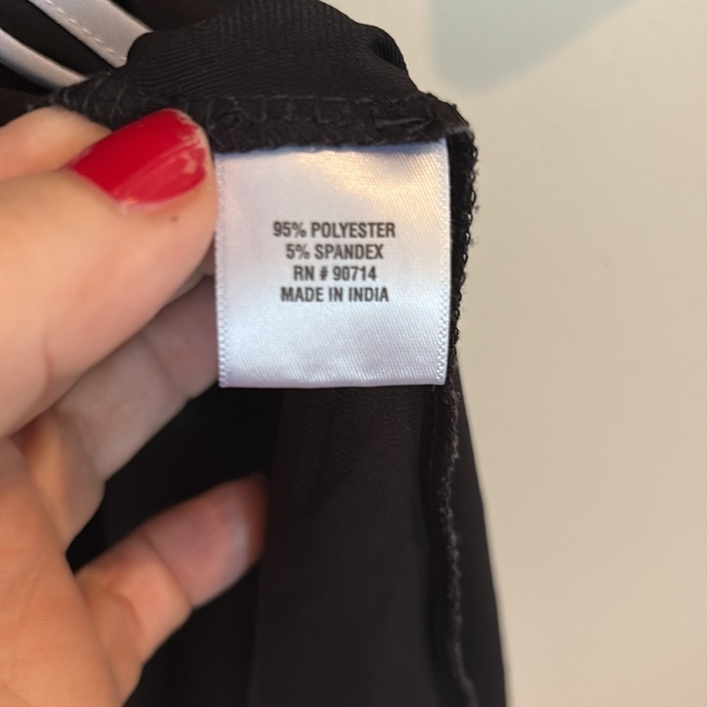 MSK Contemporary Mod Squad  Black Striped 3/4 Sleeves Shift Dress Size Large - Picture 7 of 8